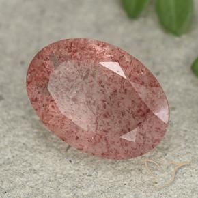 Quartz fraise Rose moyen naturelle ovale, 4.65 ct, Translucide
