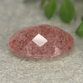 Quartz fraise Rose moyen naturelle ovale, 4.65 ct, Translucide