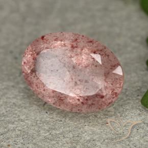 Quartz fraise Rose moyen-léger naturelle ovale, 5.17 ct, Translucide