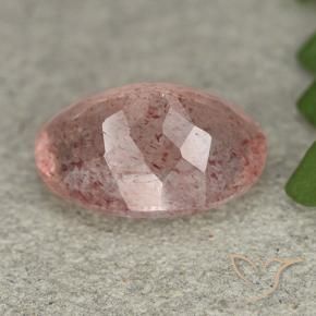 Quartz fraise Rose moyen-léger naturelle ovale, 5.17 ct, Translucide