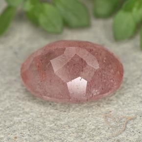 Quartz fraise Rose moyen-léger naturelle ovale, 5.75 ct, Translucide