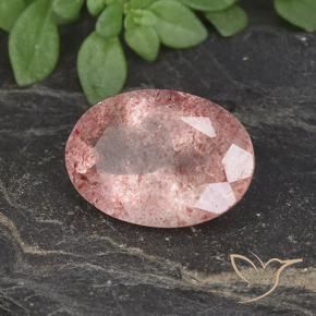 Quartz fraise Rose moyen-léger naturelle ovale, 4.78 ct, Translucide