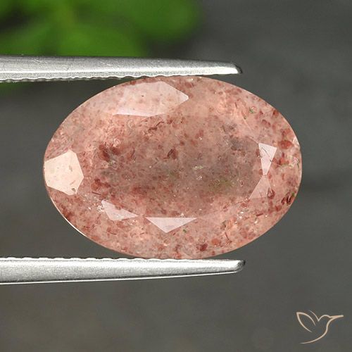5.38ct Naturel Rose terreux Quartz Fraise, ovale, Translucide