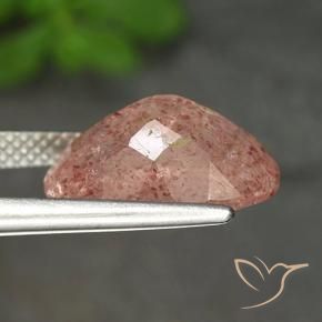 Quartz fraise Rose terreux naturelle ovale, 5.38 ct, Translucide