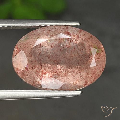 5.56ct Naturel Pêche Orange Quartz fraise, ovale, Translucide