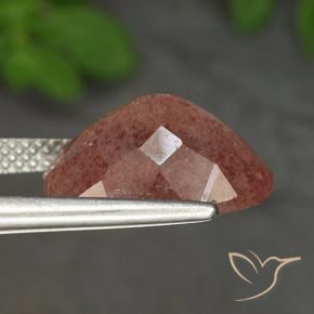Quartz Fraise Rose moyen naturelle ovale, 5.50 ct, Translucide
