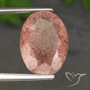 Quartz fraise Rose moyen naturelle ovale, 4.93 ct, Translucide