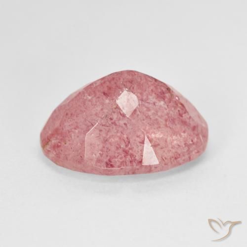 Quartz Fraise Rose moyen naturelle ovale, 6.39 ct, Translucide