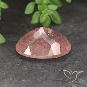 Quartz fraise Rose léger naturelle ovale, 5.87 ct, Translucide
