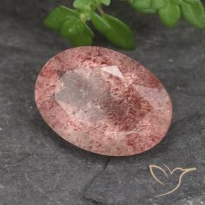 Quartz fraise Rose framboise naturelle ovale, 5.14 ct, Translucide