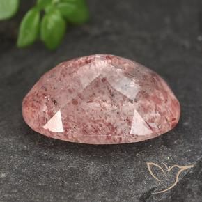 Quartz Fraise Rose framboise naturelle ovale, 5.79 ct, Translucide