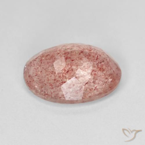 Quartz fraise Rose moyen naturelle ovale, 5.36 ct, Translucide