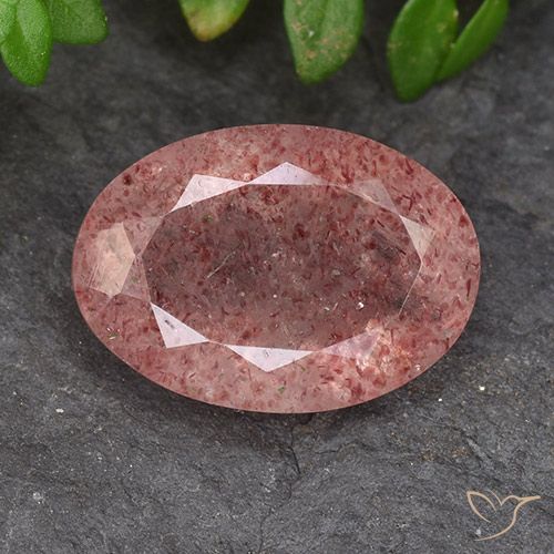 4.75ct Naturel Rose moyen Quartz Fraise, ovale, Translucide