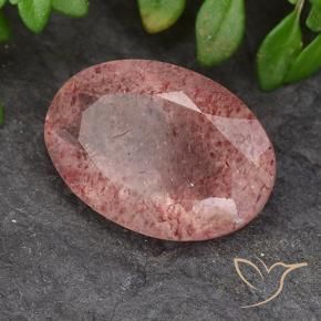 Quartz fraise Rose moyen naturelle ovale, 4.75 ct, Translucide