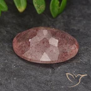 Quartz fraise Rose moyen naturelle ovale, 4.75 ct, Translucide