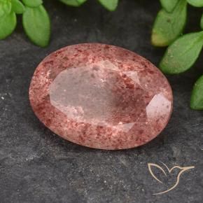 Quartz Fraise Rose moyen naturelle ovale, 5.52 ct, Translucide