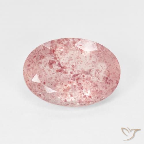 4.96ct Naturel Pale Red Orange Quartz Fraise, ovale, Translucide