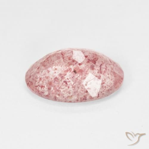 Quartz fraise Pale Red Orange naturelle ovale, 4.96 ct, Translucide