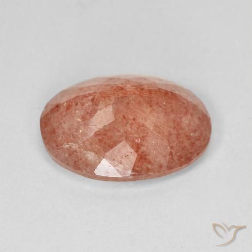 Quartz fraise Rose clair naturelle ovale, 4.70 ct, Translucide