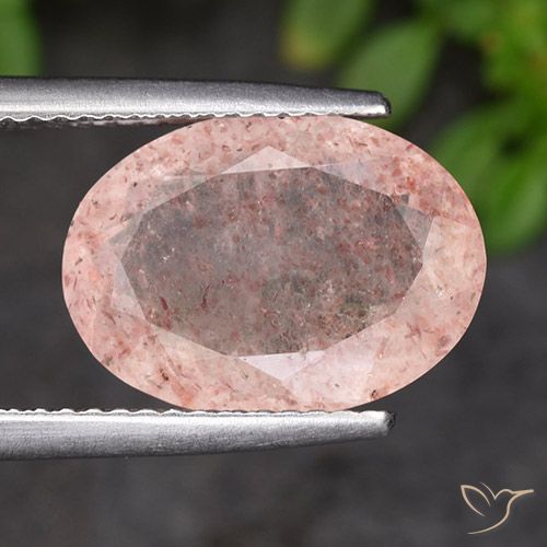4.72ct Naturel Flamant rose Quartz Fraise, ovale, Translucide