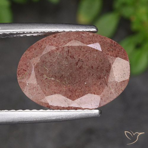 Quartz Fraise Rose moyen naturelle ovale, 5.50 ct, Translucide
