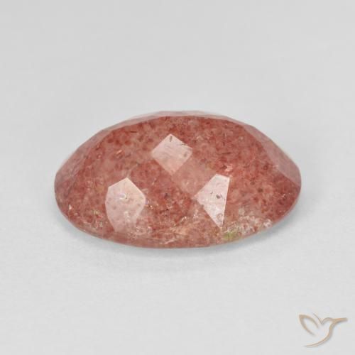Quartz fraise Orange rougeâtre pâle naturelle ovale, 5.16 ct, Translucide