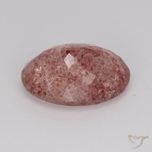 Quartz Fraise Rose naturelle ovale, 5.30 ct, Translucide