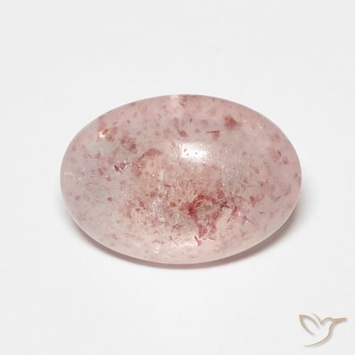 Quartz Fraise Rose moyen naturelle ovale, 3.32 ct, Translucide