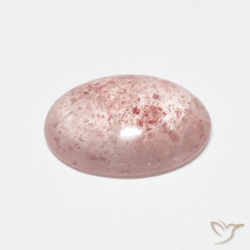 Quartz Fraise Rose moyen naturelle ovale, 3.32 ct, Translucide