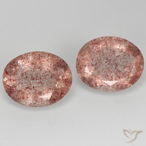 6.37ctw Naturel Rose Quartz fraise, ovale, Transparent