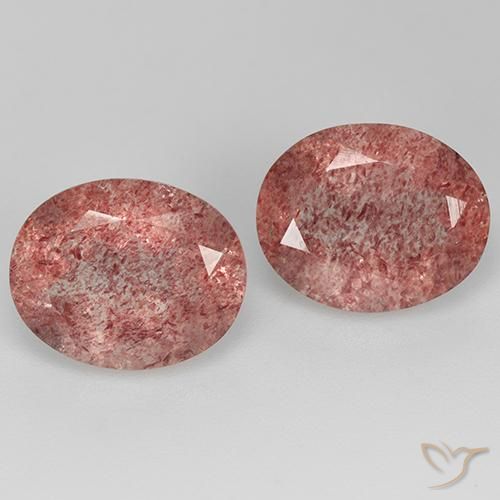 6.73ctw Naturel Rose vif Quartz fraise, ovale, Transparent