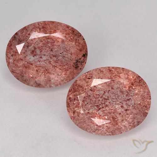 6.66ctw Naturel Rose moyen Quartz Fraise, ovale, Translucide