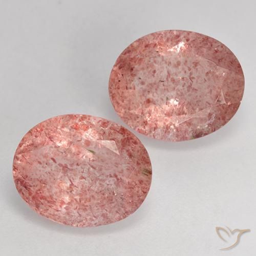 Shop natural 6.34ct Rose moyen-léger Quartz fraise gems, ovale, from Russie at GemSelect. In stock, global shipping!