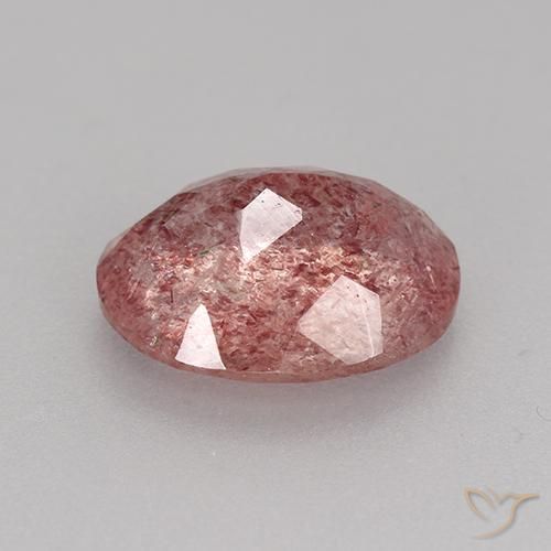 Quartz Fraise Rose foncé naturelle ovale, 3.06 ct, Translucide