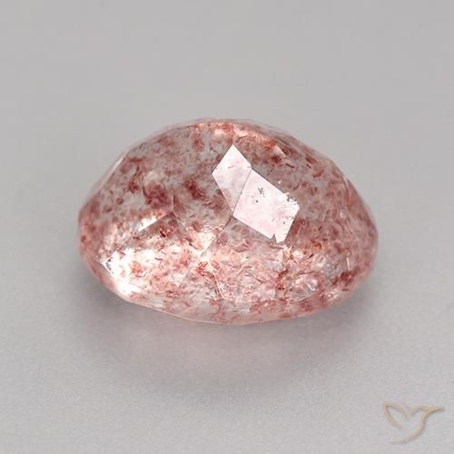 Quartz Fraise Rose clair naturelle ovale, 4.27 ct, Translucide