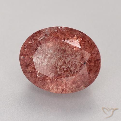 Quartz fraise Rose framboise naturelle Coupe ovale, 3.89 ct, Translucide