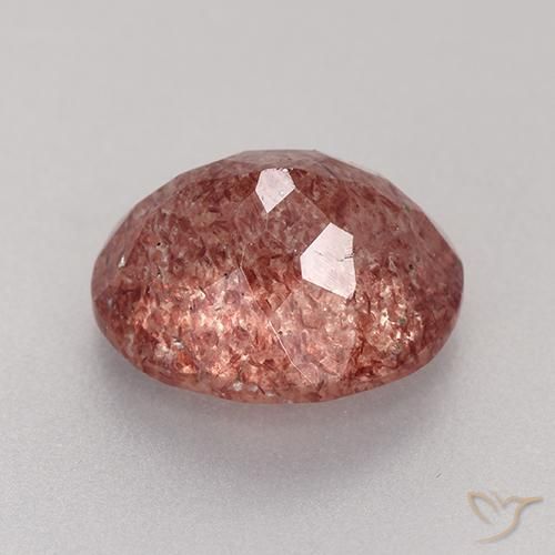 Quartz fraise Rose framboise naturelle Coupe ovale, 3.89 ct, Translucide