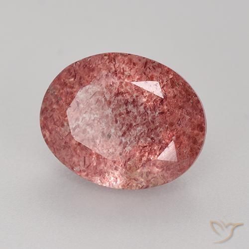 Quartz fraise Rose foncé naturelle Coupe ovale, 3.68 ct, Translucide