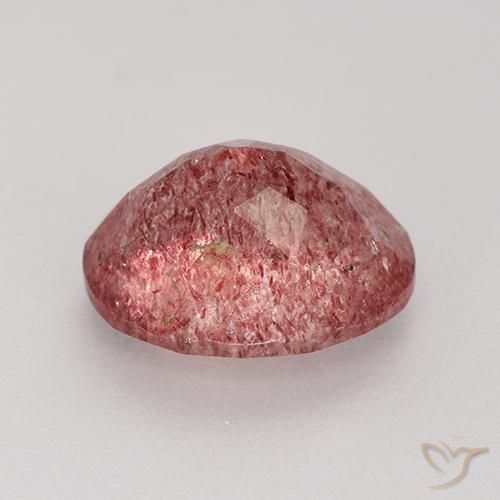 Quartz fraise Rose foncé naturelle Coupe ovale, 3.68 ct, Translucide