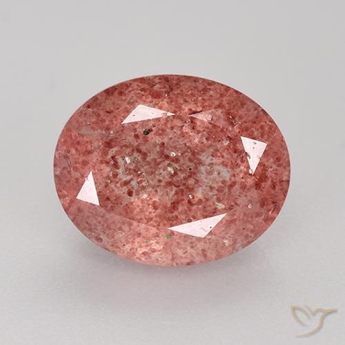 Quartz fraise Bois de rose naturelle Coupe ovale, 3.78 ct, Translucide