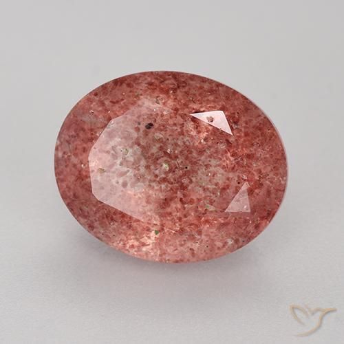 Quartz fraise Bois de rose naturelle Coupe ovale, 3.78 ct, Translucide