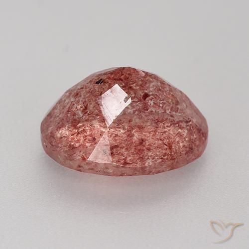 Quartz fraise Bois de rose naturelle Coupe ovale, 3.78 ct, Translucide