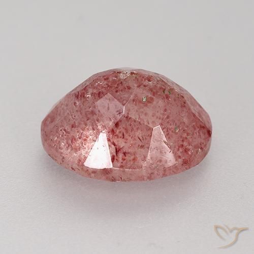 Quartz fraise Rose foncé naturelle ovale, 3.83 ct, Translucide