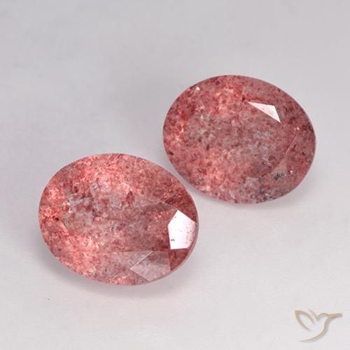 Shop natural 6.69ct Rouge foncé Quartz fraise gems, ovale, from Russie at GemSelect. In stock, global shipping!