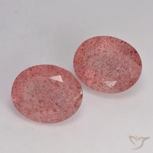 Shop natural 7.05ct Rose moyen Quartz Fraise gems, ovale, from Russie at GemSelect. In stock, global shipping!