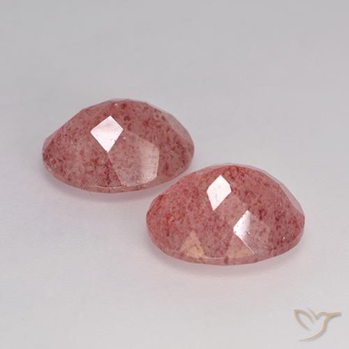 Shop natural 7.05ct Rose moyen Quartz Fraise gems, ovale, from Russie at GemSelect. In stock, global shipping!