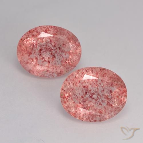 6.53ctw Naturel Rose moyen-léger Quartz fraise, ovale, Translucide