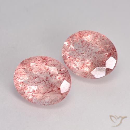 Shop natural 6.54ct Rose moyen-léger Quartz fraise gems, ovale, from Russie at GemSelect. In stock, global shipping!