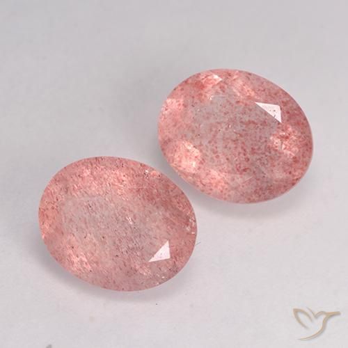 Shop natural 6.99ct Rose moyen Quartz fraise gems, ovale, from Russie at GemSelect. In stock, global shipping!