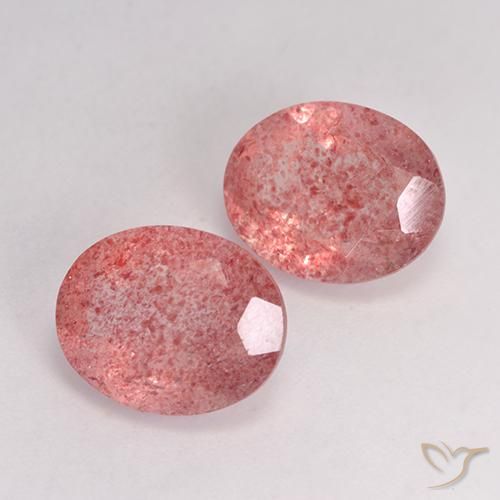 Shop natural 5.96ct Rouge moyen Quartz fraise gems, ovale, from Russie at GemSelect. In stock, global shipping!